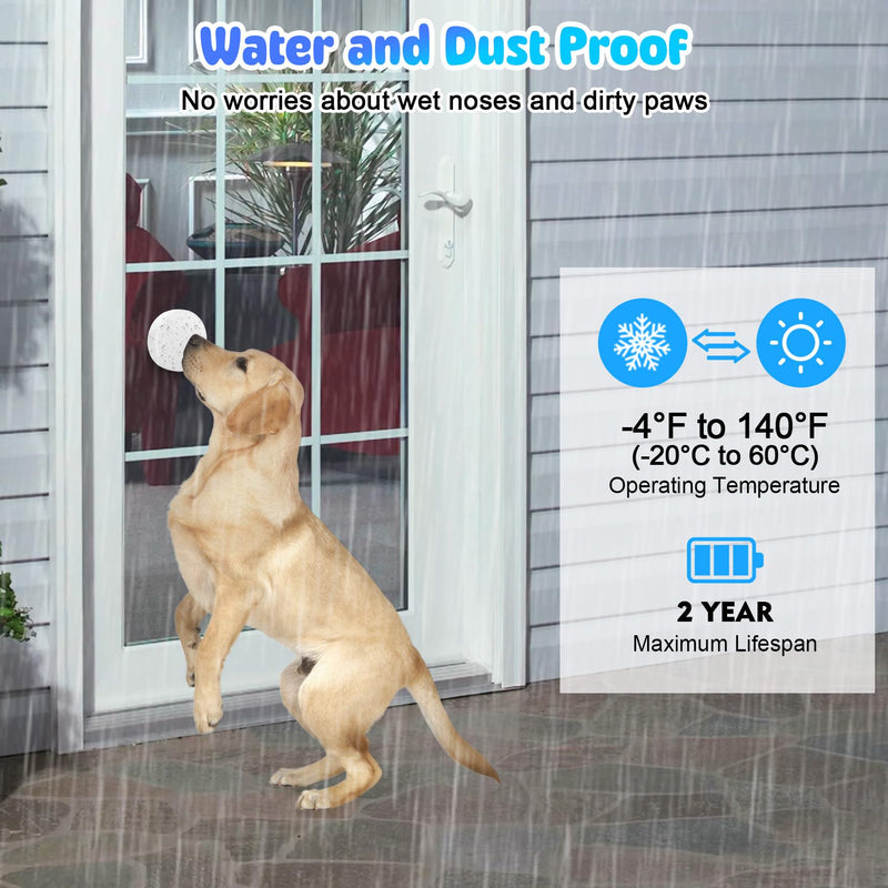 Smart Dog Bell for Potty Training Wireless Doggie Door Bell for Dog Puppy Training Sliding Door/Go Outside Doorbell and Waterproof Touch Button with Tuya 2 push button+ 1 smart receiver - PawsPlanet Australia