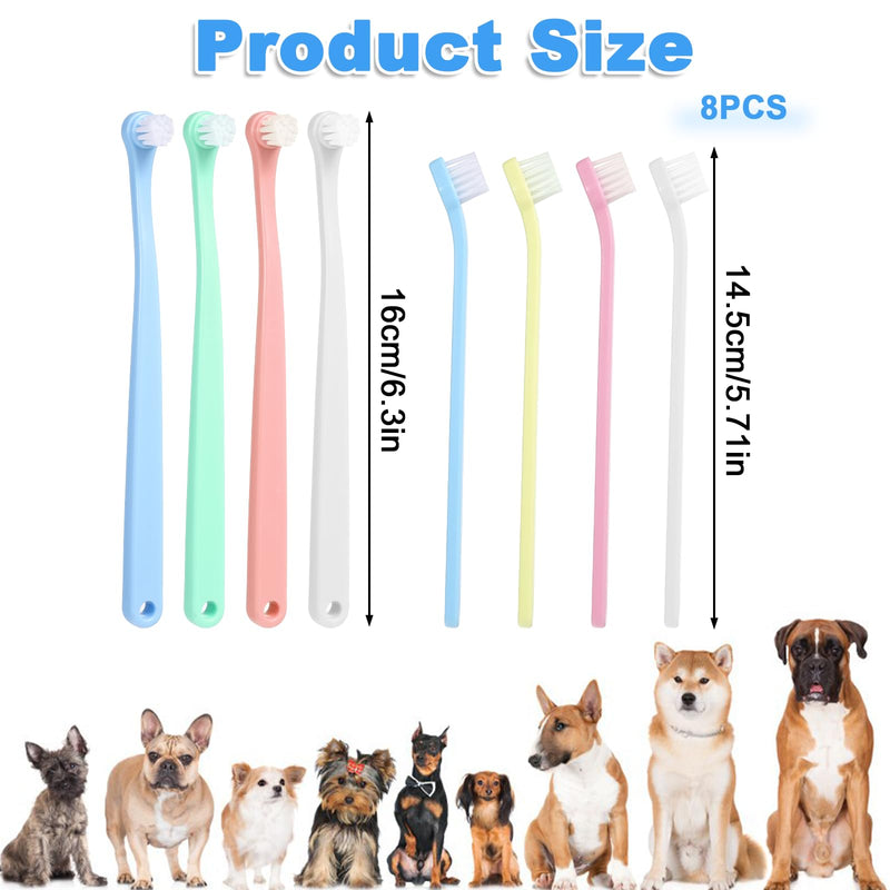 8Pcs Cat Toothbrush, Small Dog & Cat Teeth Cleaning, Soft Bristle Puppy Tooth Brush, Kitten Tooth Brushing Kit, Dental Care Supplies for Tiny Puppy Kitty Reduce Tartar Formation & Bad Breath - PawsPlanet Australia