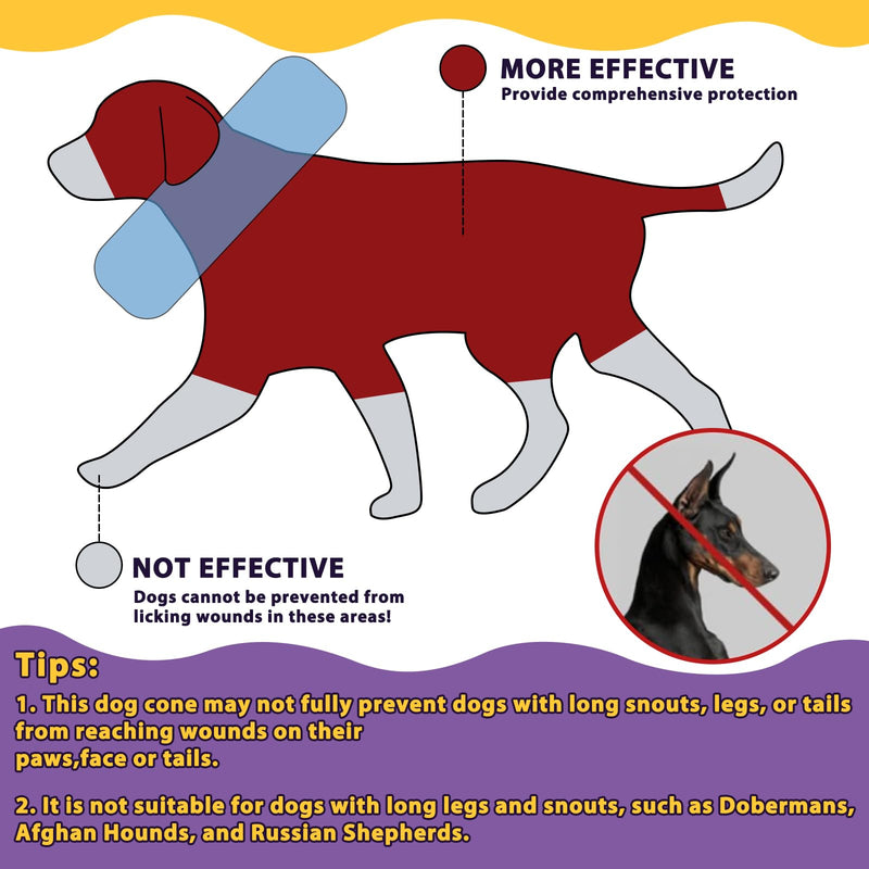 Crazy Felix Soft Donut Cone for Dogs to Stop Licking Dog Pillow Cone Collar After Surgery Inflatable Dog Cone Alternative for Small Medium Large Dogs, Elizabethan Collar for Bulldog Boxer Blue L - PawsPlanet Australia