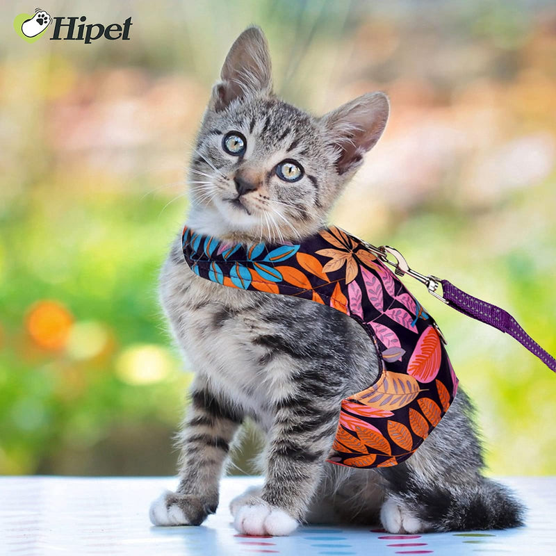 Cat Harness and Leash for Walking Escape Proof Air Mesh Fabric Outdoor Walking Vest with Reflective Strips for Cute Cats and Small Dogs (S, Pink) - PawsPlanet Australia