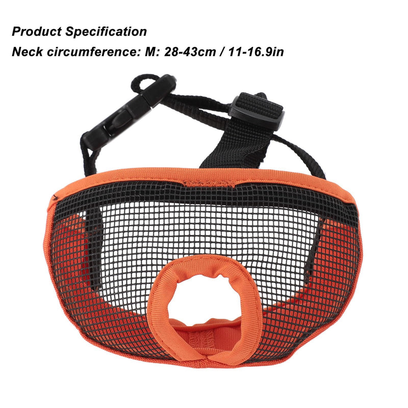 Soft Short Snout Dog Muzzle, Breathable Mesh Design Easy to Wear Strong Flat Face Bulldog Muzzle for Biting Chewing Licking (Orange S) (M #12) M #12