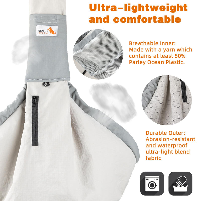 Dog Carrier Sling,Dog Carriers for Small Dogs & Cats Up to 20lbs,Puppy Carrying Backpack Pet Purse with Pockets,Adjustable Shoulder Strap,Hands Free for Travel (Grey) Grey - PawsPlanet Australia