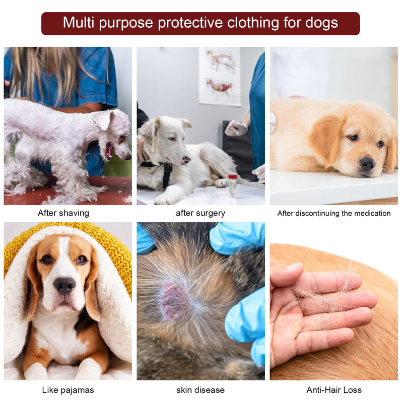 Dog Surgery Recovery Suit, Soft Dog Surgical Onesie Striped Surgical Recovery suit for Female Male dog, Pet Surgical Suit Puppy Onesie Bodysuit for Allergies Wound Protection Cone Alternative (M) M