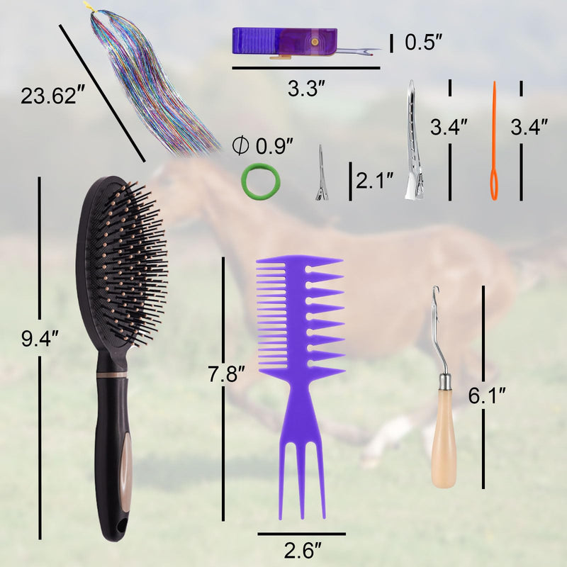 Horse Braiding Kit for Party Styling, Complete Horse Grooming Set – Essential Supplies for Dressing Up Your Horse for Events and Celebrations. - PawsPlanet Australia