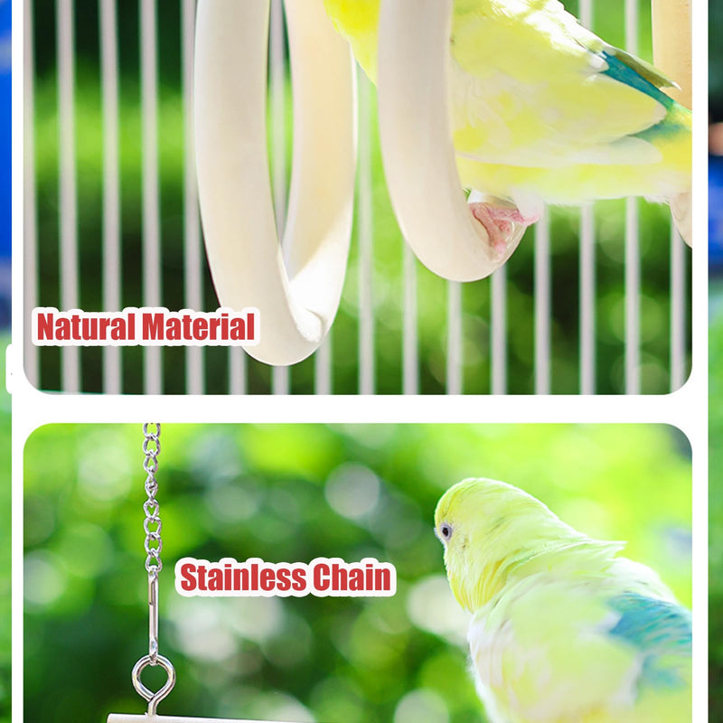 Bird Swing Rings for Cage,Hanging Bird Toys Natural Wooden,Bird Perch Climbing Toys,Parrot Perch Stand for Conure,Budgie,Cockatiel,Lovebird,Canary,Finch,Hamster,Small Pets Accessories,4-Ring - PawsPlanet Australia