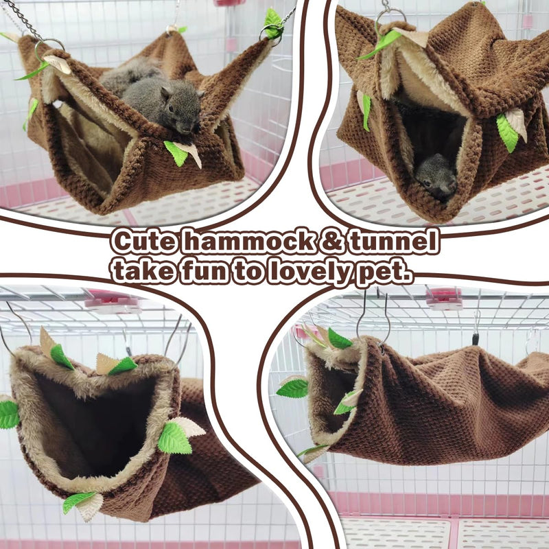Ferret Rat Hammock Tunnel Toys Cage Accessories, Guinea Pig Hideout Tunnel, Warm Bed for Rat Ferret Guinea Pig Sleep Hide and Play (1.Hammock&Tunnel) 1.Hammock&tunnel - PawsPlanet Australia
