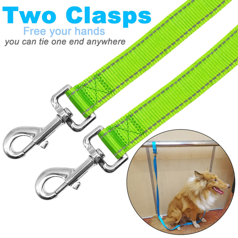 Tie Out Dog Leash, 6 FT Nylon Dog Tether 1" Wide Reflective Thick Lead Heavy Duty for Medium Large Dogs Indoor Outdoor Front Yard Camping (Green) 6ft x 1 in Green - PawsPlanet Australia