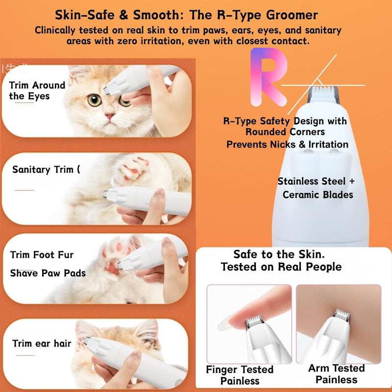 Dog Nail Trimmers and Dog Nail Grinder with 6 Lights, Quiet Dogs Grooming Kit with Cat Paw Clipper & Pet Paw File, Cordless Cat Nail Trimmer & Pet Nail Grinder for Large Medium Small Dog's Paw