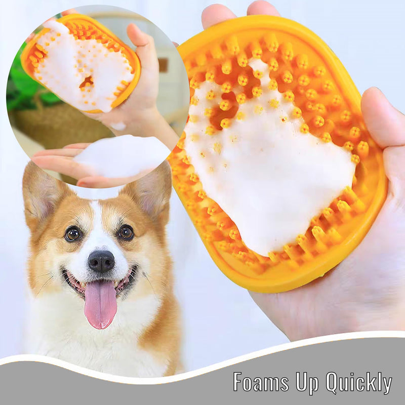 Silicone Dog Bath Brush, Soft Self Grooming Cat Brushes for Indoor Cats, Multi-Functional Wet & Dry Usage Pet Corner Scratcher for Bathing, Massage & Hair Cleaning, Blue*2PCS - PawsPlanet Australia