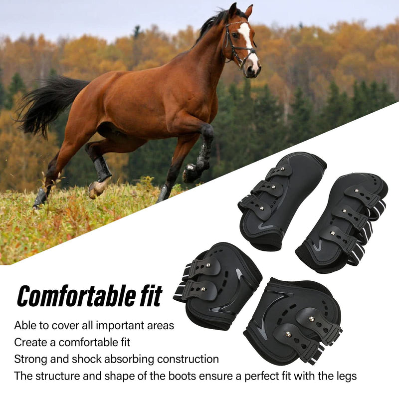 Zerodis Horse Boots, Lightweight Horse Tendon Boots Breathable Wearproof Fetlock Boots with Adjustable Buckle Brace Guard Boots for Horse Boots Pairs of 2 (Large) Large - PawsPlanet Australia