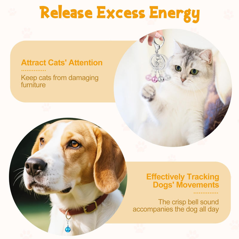 Cat Collar Bell Pet Bells for Cat Dog Collar, 9 Pack Small Dog Puppy Pet Bells for Collars with 1Pack Keychain - PawsPlanet Australia
