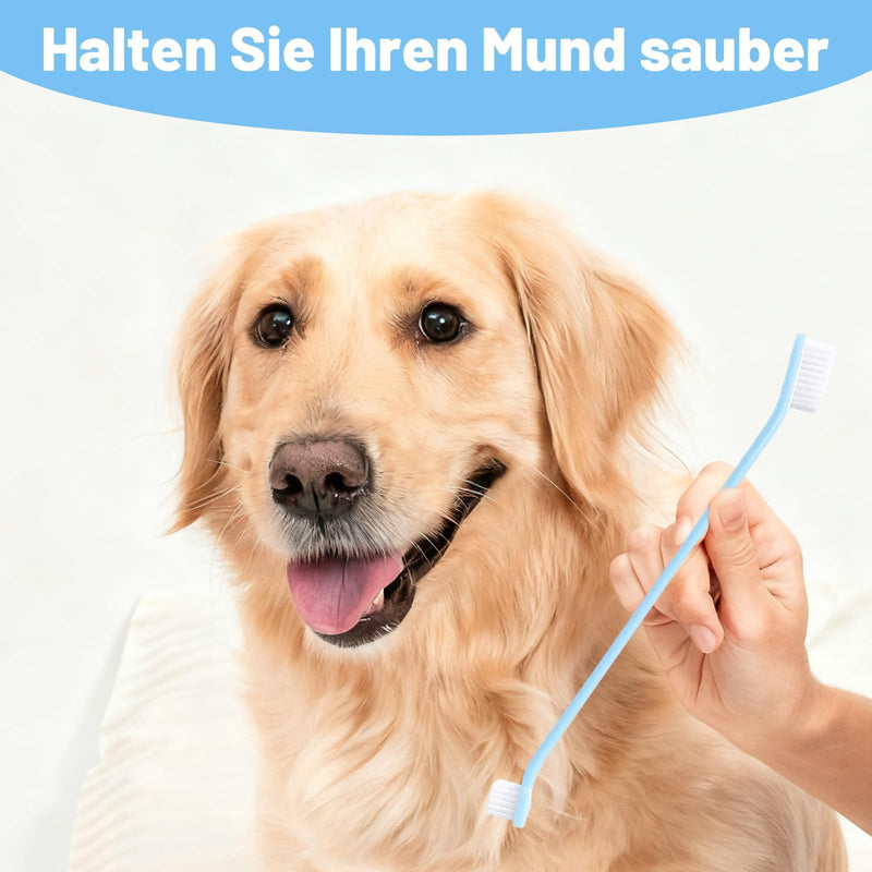 Dog Toothbrush, Dog Toothbrush, 8-Piece Set with Finger Toothbrushes and Double-Headed Toothbrush, Multi-Angle Teeth Cleaning Set for Small, Medium and Large Pets