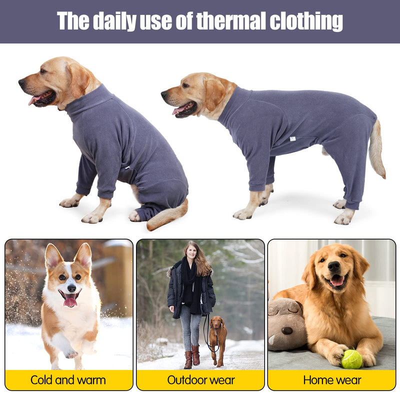 Cold Weather Coat, 4 Legs Pajamas Onesie, Winter Soft Clothes, Warm Sweaters Jacket Pet Clothes, Stretchy Soft Doggy Jumpsuits Sweatshirt for Medium Large Dogs, Navy 7XL
