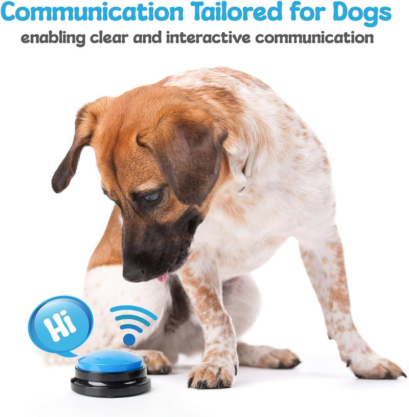 A-URA Dog Buttons for Communication with Non-Slip Mat, HD Sound 30s Recordable Dog Talking Button Set with Training Guide eBook and 24 Stickers, Pet Talking Buttons for Dog Speaking (6pc) Pack of 6 - PawsPlanet Australia