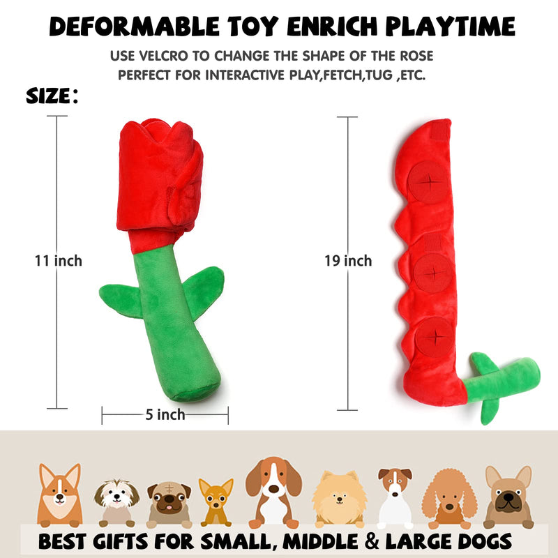 Rose Puzzle Dog Toy, Valentine's Day & Christmas Gift, Squeaky Crinkle Enrichment Snuffle Mat, for Small Medium Large Dogs & Puppies Rose - PawsPlanet Australia
