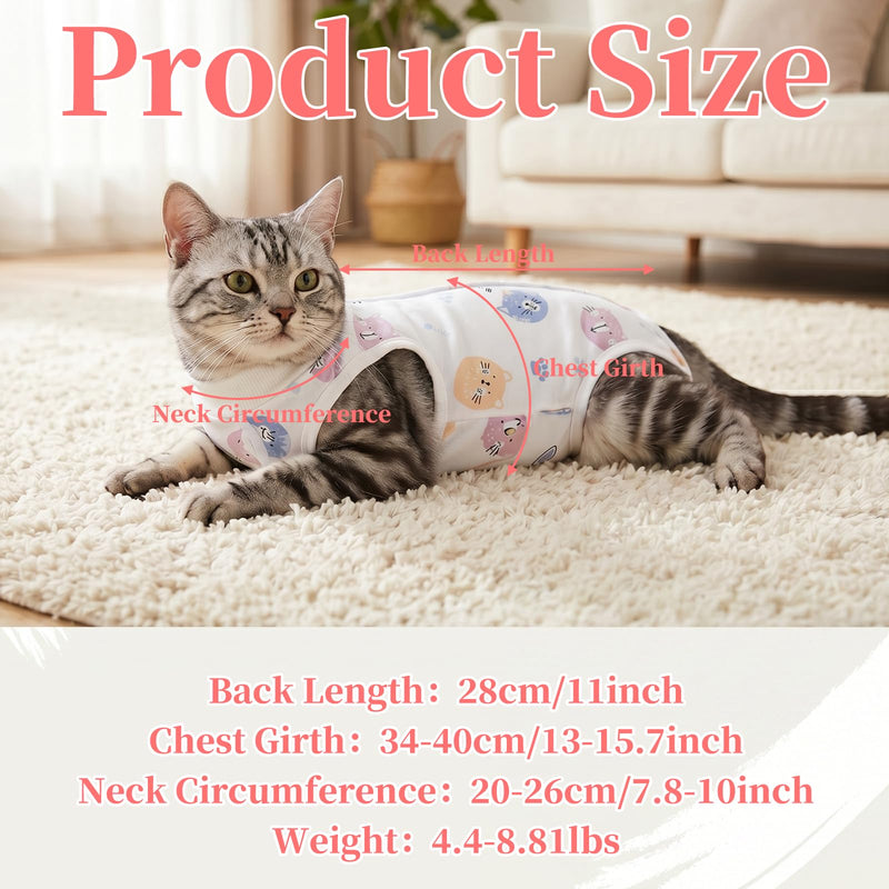 2 Pack Cat Recovery Suit Breathable Cat Onesie for Cats After Surgery Female Kitten Recovery Suit for Spay Abdominal Wounds E-Collar Alternative for Cats Medium