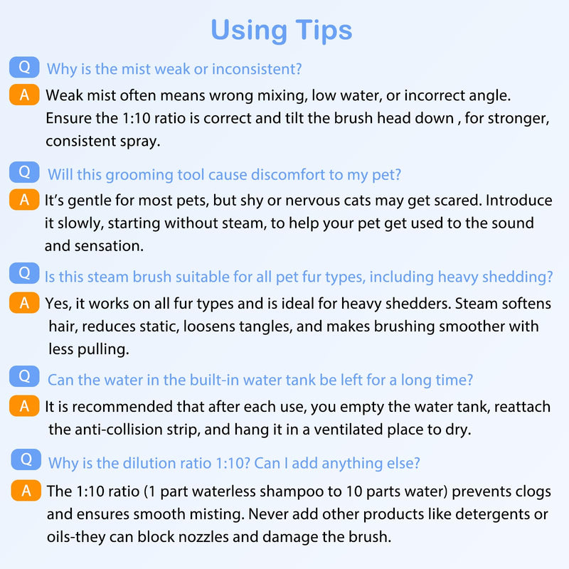 Steam-Like Spray Cat Brush - 3-in-1 USB Rechargeable Deshedding & Self-Cleaning Brush with Water Mist for Long & Short Hair Cats Dogs, Waterproof, 2 Speed Settings