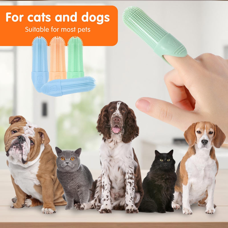 4Pcs Dog Toothbrush, Dog Toothbrush Finger for Cats and Dogs, 360° Cleaning Finger Toothbrush for Dogs, Food Grade Silicone Dog Finger Toothbrush Fits Most Fingers - PawsPlanet Australia