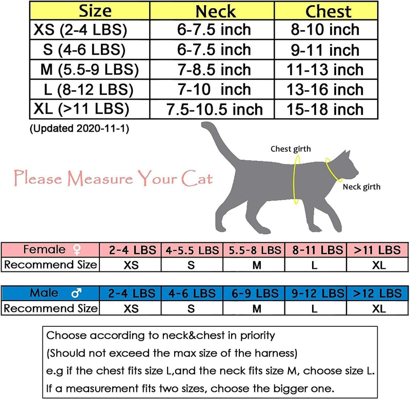 Cat Harness and Leash for Walking Escape Proof Breathable Mesh Fabric, Solid Black, Extra Large, Adjustable Cat Walking Jackets, Padded Stylish Cat Vest XL ≥ 11LBS Solid Black Mesh - PawsPlanet Australia