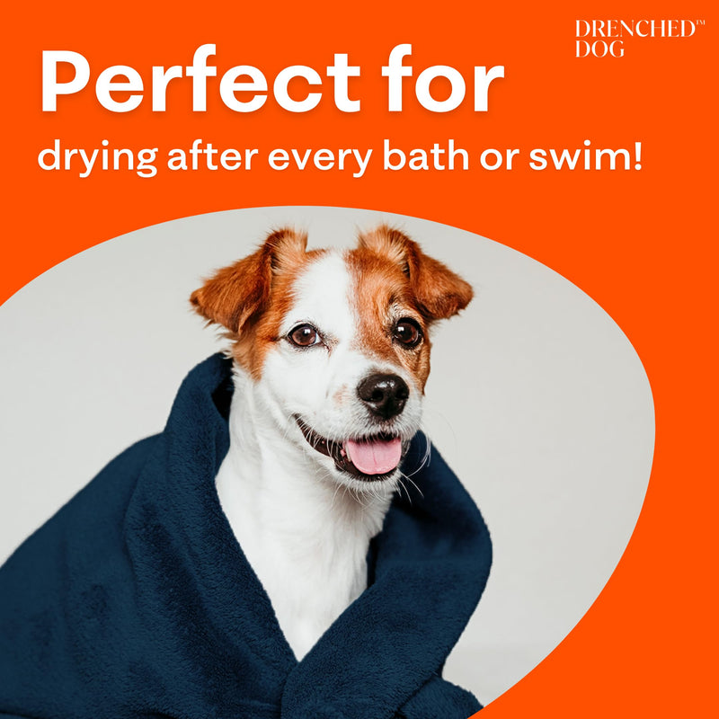 Bath Towel for Drying Small/Medium Dogs – Ultra-Soft Heavy Duty Microfiber, Super Absorbent Dog Towel, Quick Dry and Machine Washable, Must Have Pet Bathing Supplies, Dark Blue, 21.6x32in - PawsPlanet Australia