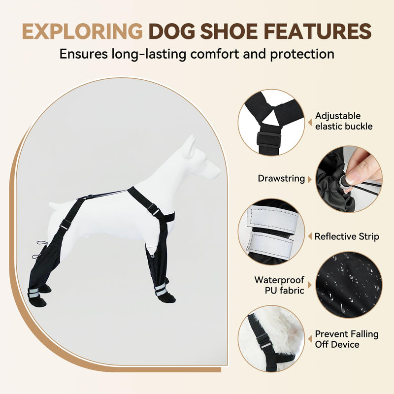 Suspender Boots for Small Dogs, Tiny Dog Boots Anti-Slip & Fall Waterproof Puppy Shoes Leggings, Adjustable Paws Protector for Small Breed Dogs Winter Snow Rain Hiking (XS) XS - PawsPlanet Australia