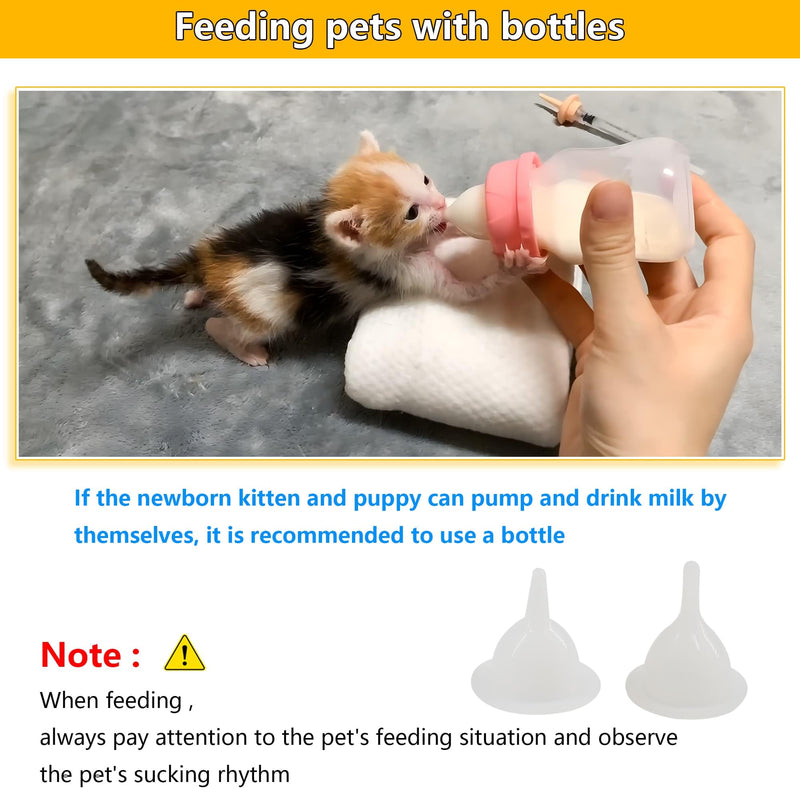 Pet Feeding Bottle and Syringe Set for Puppies and Kittens(1 Bottles,2 Syringes,6 Nipples), Pink - PawsPlanet Australia