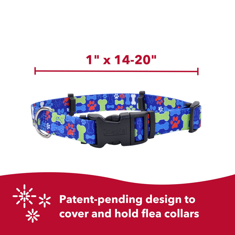 Coastal - Secureaway Flea Collar Protectors 1" x 20" Medium Multi Bones - PawsPlanet Australia