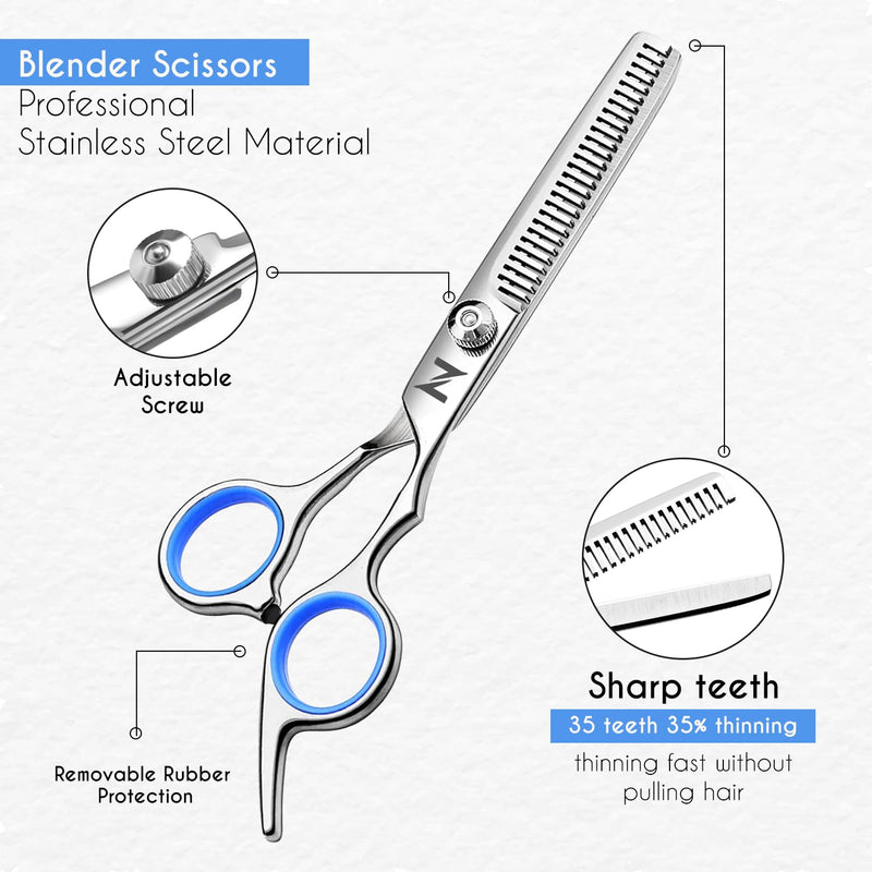 Dog Grooming Scissors Set, Pet Cat Hair Cutting Trimming Scissors - Straight with Leather Pouch – Stainless Steel (Pet Scissor Set) Pet Scissors Set - PawsPlanet Australia