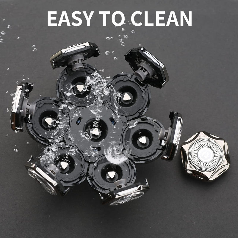 7 Blades Head Shaver Replacement Heads Electric Shaver Universal Replacement Blade Head Electric Razor for Men (7D Silvery) 7D Silvery - PawsPlanet Australia