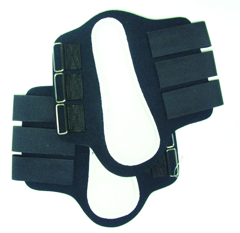 Intrepid International Splint Boots with White Leather Patches Medium Black