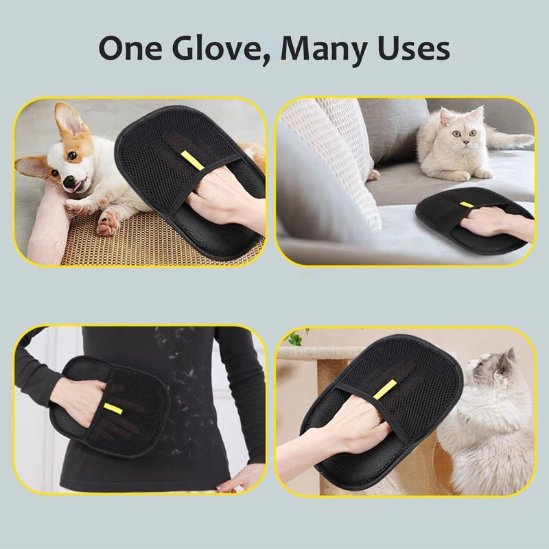 Pet Hair Remover Gloves for Cats & Dogs, Electrostatic Grooming Gloves for Fur Removal, Reusable Silicone Pet Hair Brush, Adjustable Animal Hair Removal Tool - PawsPlanet Australia