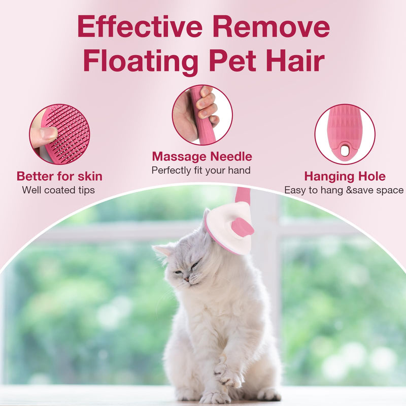 Self Cleaning Slicker Brush for Dogs & Cats, Grooming Dog Brush Cat Brush Haired Dogs, Pet Supplies Accessories, Pink - PawsPlanet Australia
