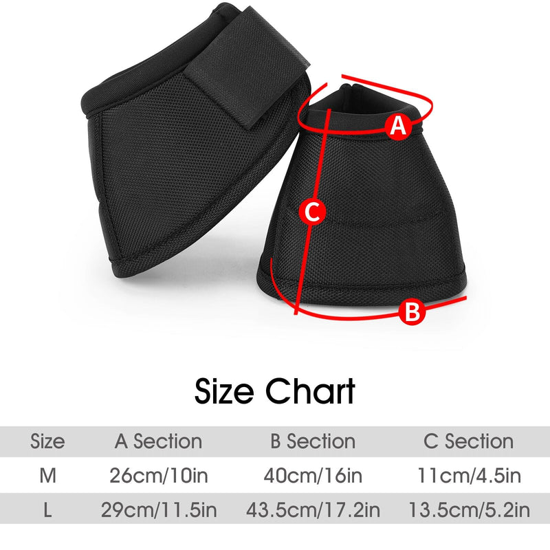 Horse Bell Boots Overreach Bell Boots for Horses Protective Hoof Boots Ballistic Protection 2 Counts (Black, Large) Black - PawsPlanet Australia