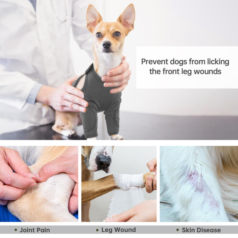 Dog Surgical Recovery Suit, Post Surgery Dog Suit Post-Surgery Protection with Velcro Straps(Grey, XL) Grey