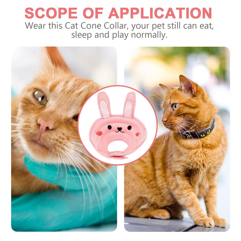 Abaodam Recovery Collar for Cats with Rabbit Ears, Made of Polyester, Soft Protective Collar for Wound Healing After Surgery