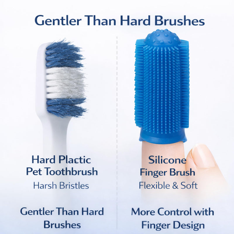 G.B.S Dog Toothbrush, 360 Dog Tooth Brushing Kit, Finger Toothbrush, Cat Tooth Brush, Teeth Cleaning, Pet Tooth Brush for Small & Large Pets, Reusable, 3-Pack Multicolor (Multicolor, Pack of 6)