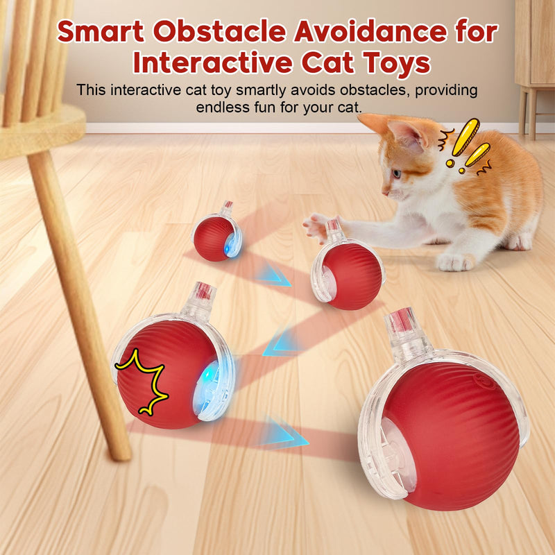 Interactive Cat Toy, Interactive Dog Toy, Electric Automatic Rolling Moving Toys, Self Activated Play Smart Rolling Ball for Cats & Dogs, Chase Teaser Pet Ball for Bored Indoor Cats/Kittens/Dogs - PawsPlanet Australia