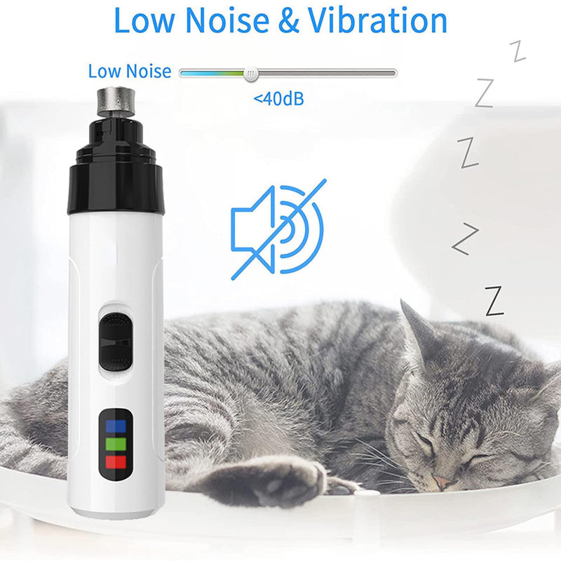 Silent Groom Pro Nail Grinder, 2025 New Dog Nail Trimmer, USB Rechargeable Pet Nail Grinder, Dog Nail Trimmers with Replacement Grinding Heads, Pet Paws Grooming Smoothing Tool - PawsPlanet Australia
