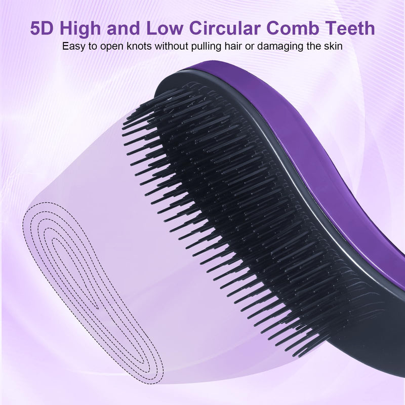 Small Dog Brush- Grooming Tool for Teddy, Yorkies, Maltese, Shih Tzu, Chihuahua - Puppy Hair Brush (Dark Purple) Dark Purple