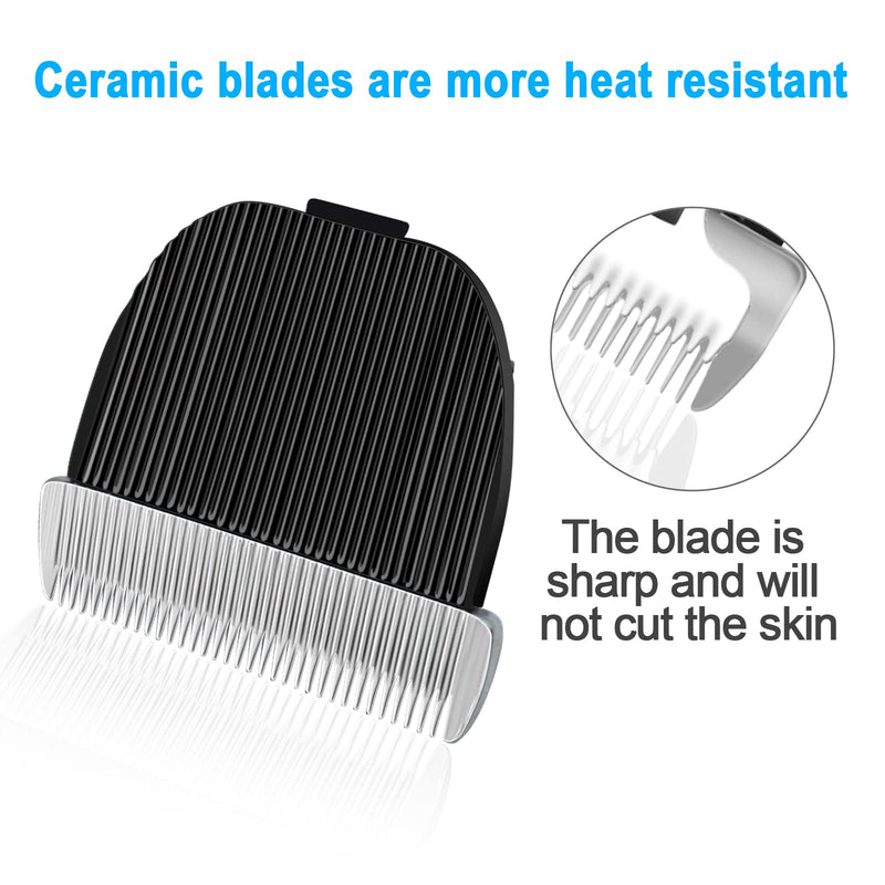 2 Pack Replacement Blade Compatible with oneisall Low Noise Dog Clippers, Made of Ceramic Blade & Stainless Steel Blade 2 Pack(cut Length 0.5mm) - PawsPlanet Australia