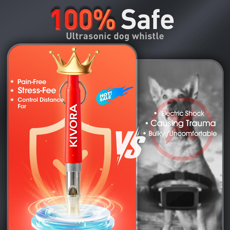 KIVORA 4 Pack Dog Whistle to Stop Barking Neighbors Dog,304 Stainless Steel Adjustable Ultrasonic Silent Dog Training Whistle for Recall & Bark Control,Professional Whistle Suitable for All Dogs red - PawsPlanet Australia