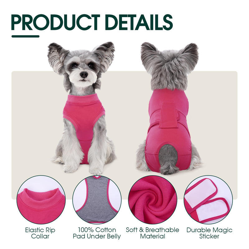 Kuoser Dog Surgery Suit Female Spay, Dog Recovery Suit Male Neuter, Dog Clothes Onesie for Surgery Anti Licking Abdominal Wounds Pet Puppy Surgical Recovery Bodysuit Shirt, Substitute E-Collar & Cone X-Large (Back:20.1-24.8'', Weight:42-75 LB) Rose - PawsPlanet Australia