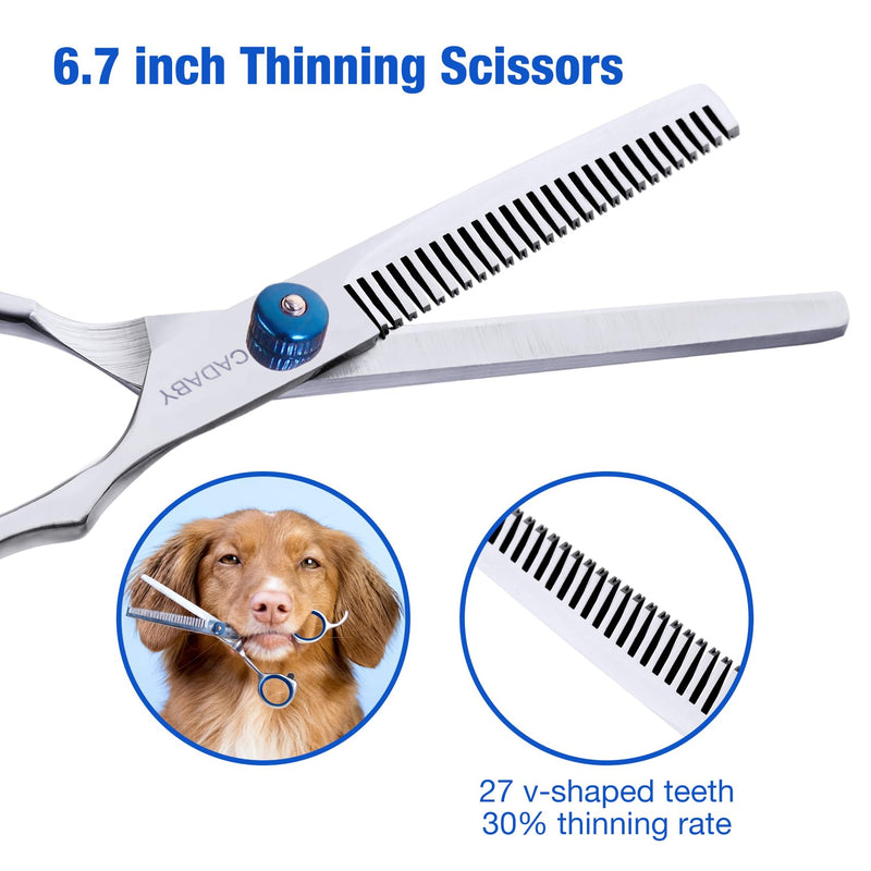 5 in 1 Dog Grooming Scissors with Safety Round Tips, Dog Grooming Scissors Kit, 4CR Stainless Steel Professional Pet Grooming Shears for Cat,Sharp and Durable - PawsPlanet Australia