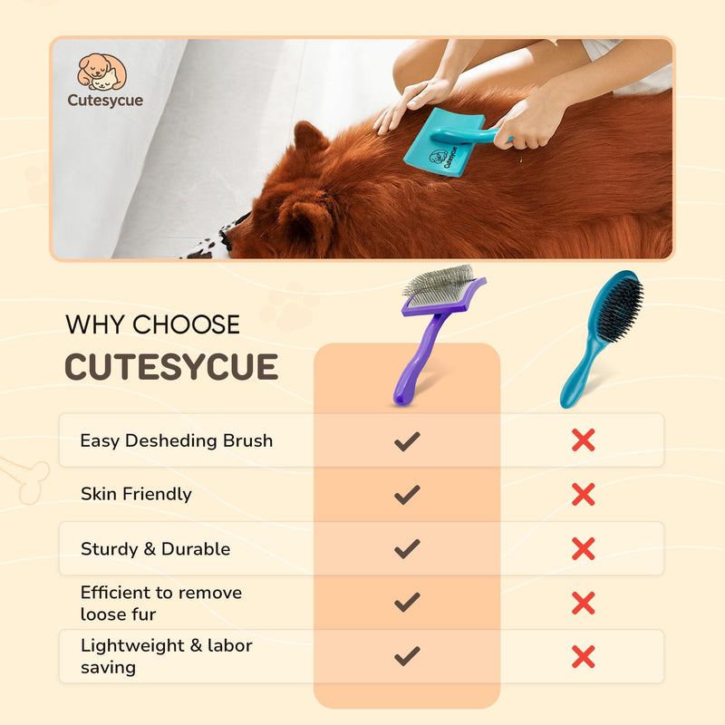 Slicker Brush for Dogs | Dog Grooming Supplies | Best Brushs For Long Haired Dog | Deshedding Brush | Dematting Brushs | Gentle On Skin | Soft-Grip Handle - PawsPlanet Australia