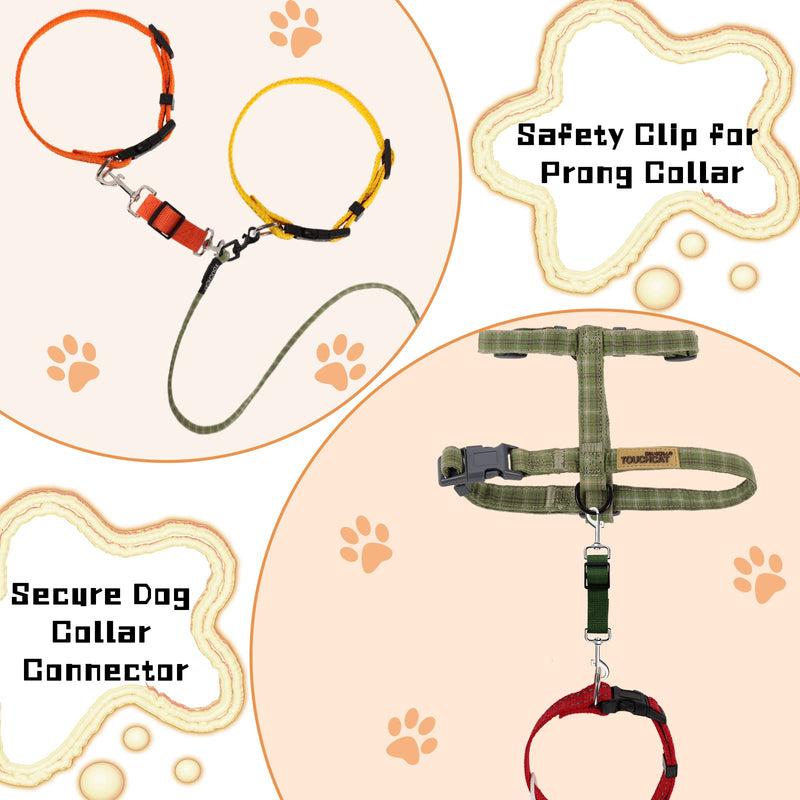 Saintrygo 8 Pieces Dog Collar Clip Prong Collar Safety Clip Adjustable Nylon Backup Harness Connector, Double Ended Backup Clasp for Dog Harness Pet(Cute Colors) Cute Colors - PawsPlanet Australia