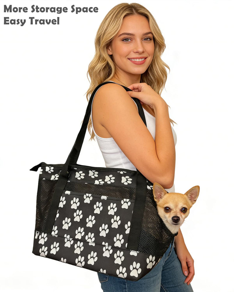 Dog Purse Carrier for Small Dogs with Pocket,Dog Carriers Soft Sided,Pet Carrier Purse for Puppy and Cats Up to16 lbs,Dogs and Puppies Tote Bag Carrier,Collapsible Travel Puppy Carrier Black Medium(2-9LBS) - PawsPlanet Australia