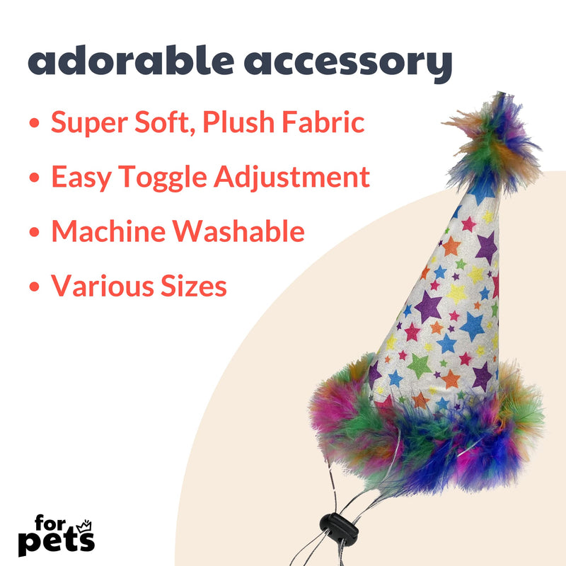 Huxley & Kent Pet Party Hat | Superstar (Large) | Birthday Hat for Dogs and Cats | Adjustable Strap for Comfort and Stability | Perfect for Birthday Party, Adoption Celebration or Gotcha Day Large - PawsPlanet Australia