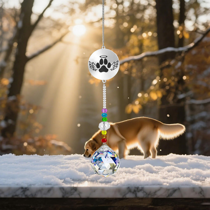 Dog Memorial Gifts for Loss of Dog, Pet Sympathy Gifts Crystal Window Suncatcher,Bereavement Memorial SunCatcher,Remembrance Pet Passing Away Loss(B) B - PawsPlanet Australia