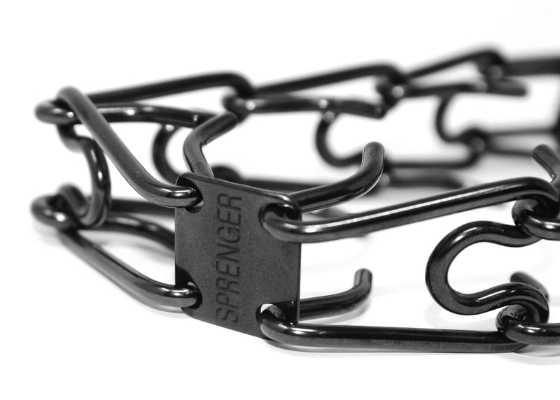 Herm Sprenger Black Stainless Steel Prong Dog Anti Pull Training Collar with Swivel Ultra-Plus Pet Pinch No-Pull Collar, Made in Germany 3.2mm x 23in - PawsPlanet Australia