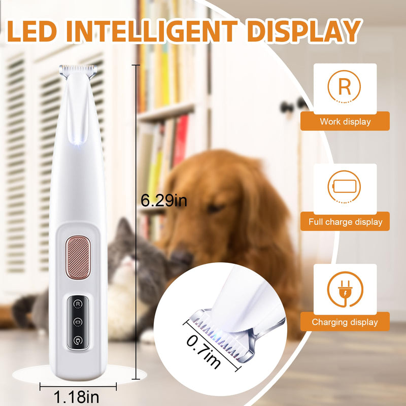 Dog Paw Trimmer, Multifunctional Pet Micro Precision Trimmer, Electric Dog Paw Hair Trimmer,Waterproof Rechargeable with LED Light, Low Noise Paw Fur Trimmer, for Dogs Cats Hair Trimming - PawsPlanet Australia